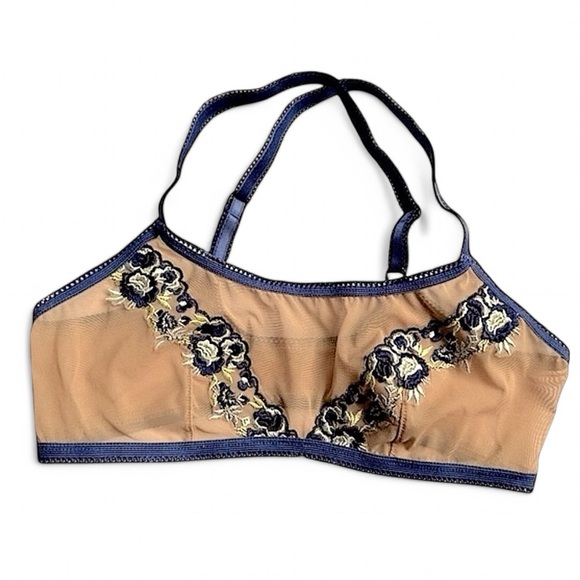 Bloom Embroidered Floral Sheer Bralette Size S - Picture 2 of 6
